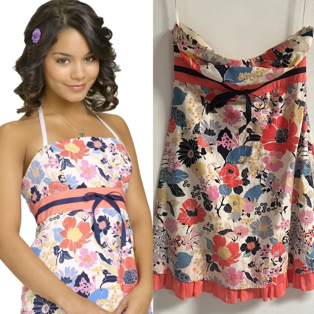 GUESS Floral Strapless Summer Dress ASO Gabriella Montez HSM2